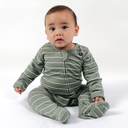 Merino All in One | Sage Stripe