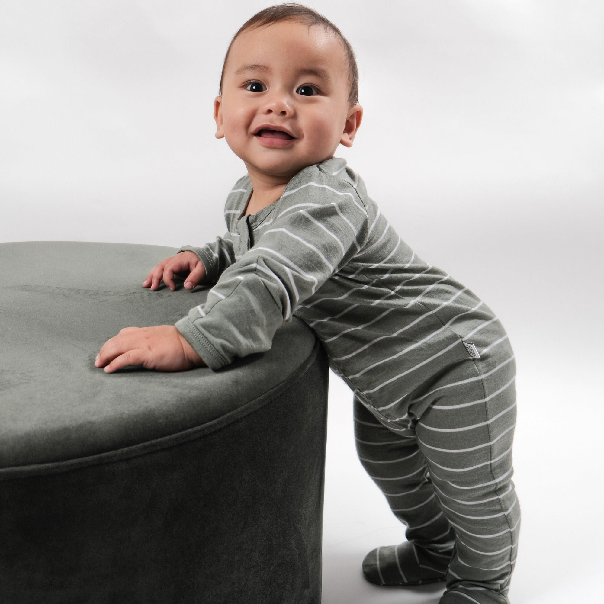 Merino All in One | Sage Stripe