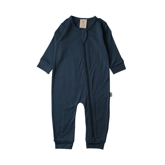 Merino Footless All in One | Denim