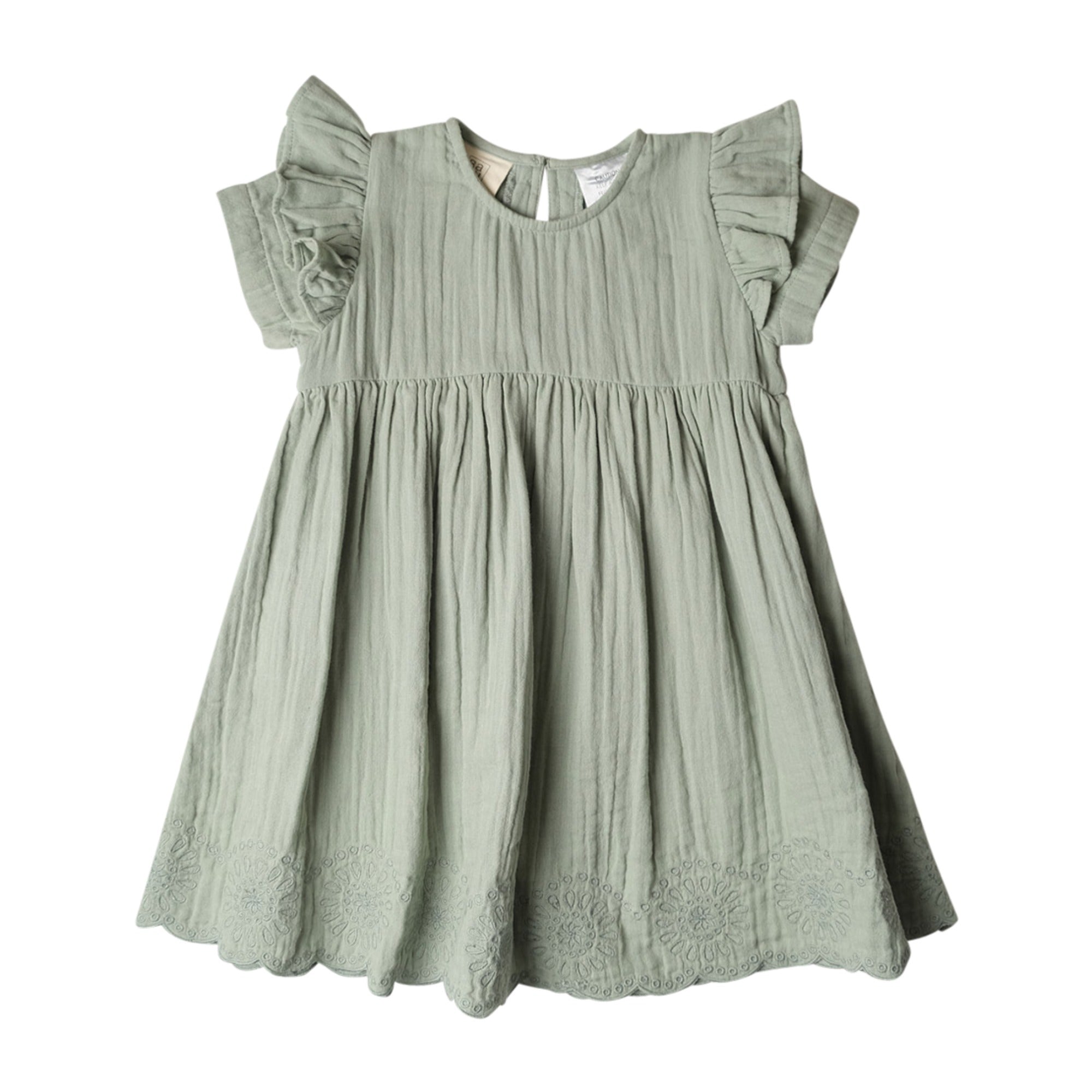 Muslin Charlotte Dress Short Sleeve | Matcha