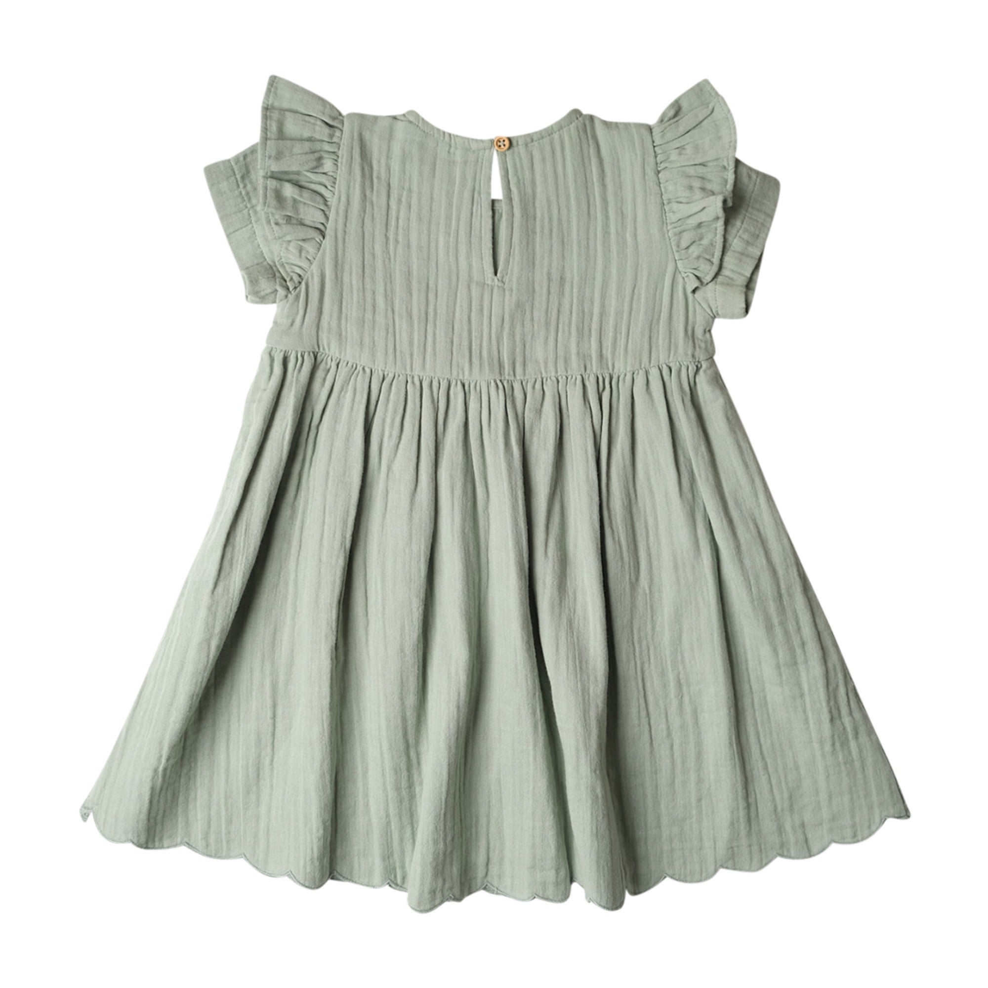 Muslin Charlotte Dress Short Sleeve | Matcha