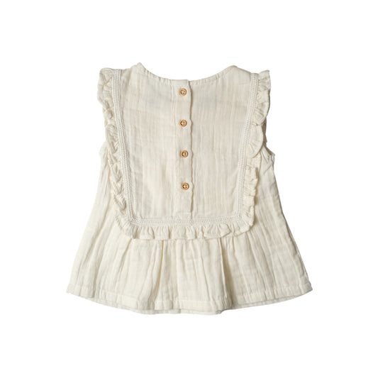 Muslin Evelyn Top | Vanilla