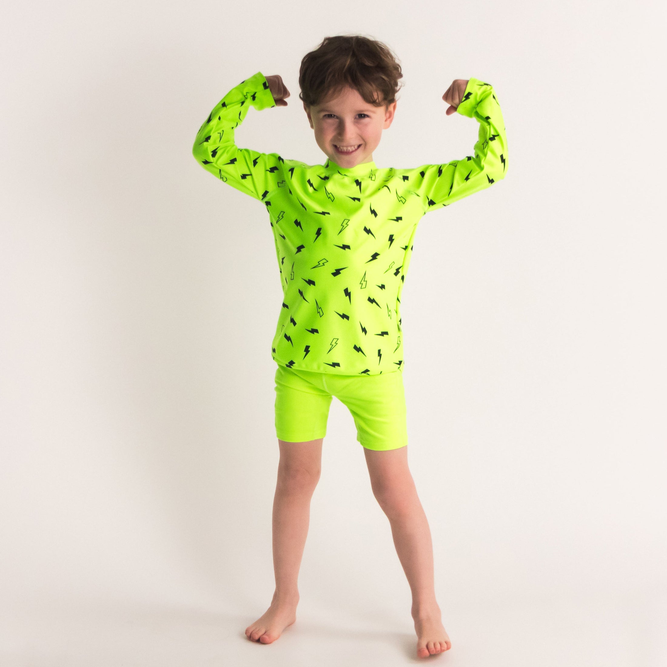 Swim Rash Vest | Green Bolts