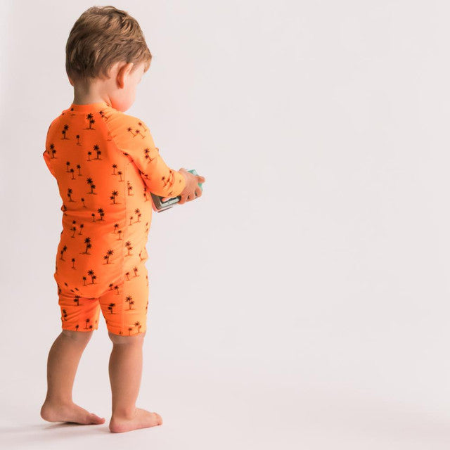 Brushed Shortie Swimmer | Orange Palms