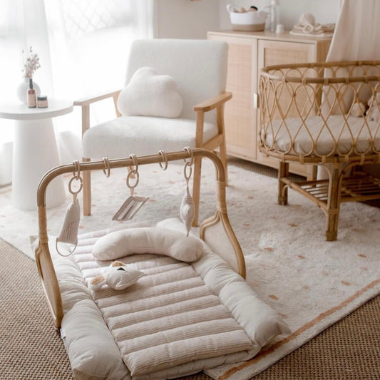 Rattan Play Gym Bundle | Lined Linen