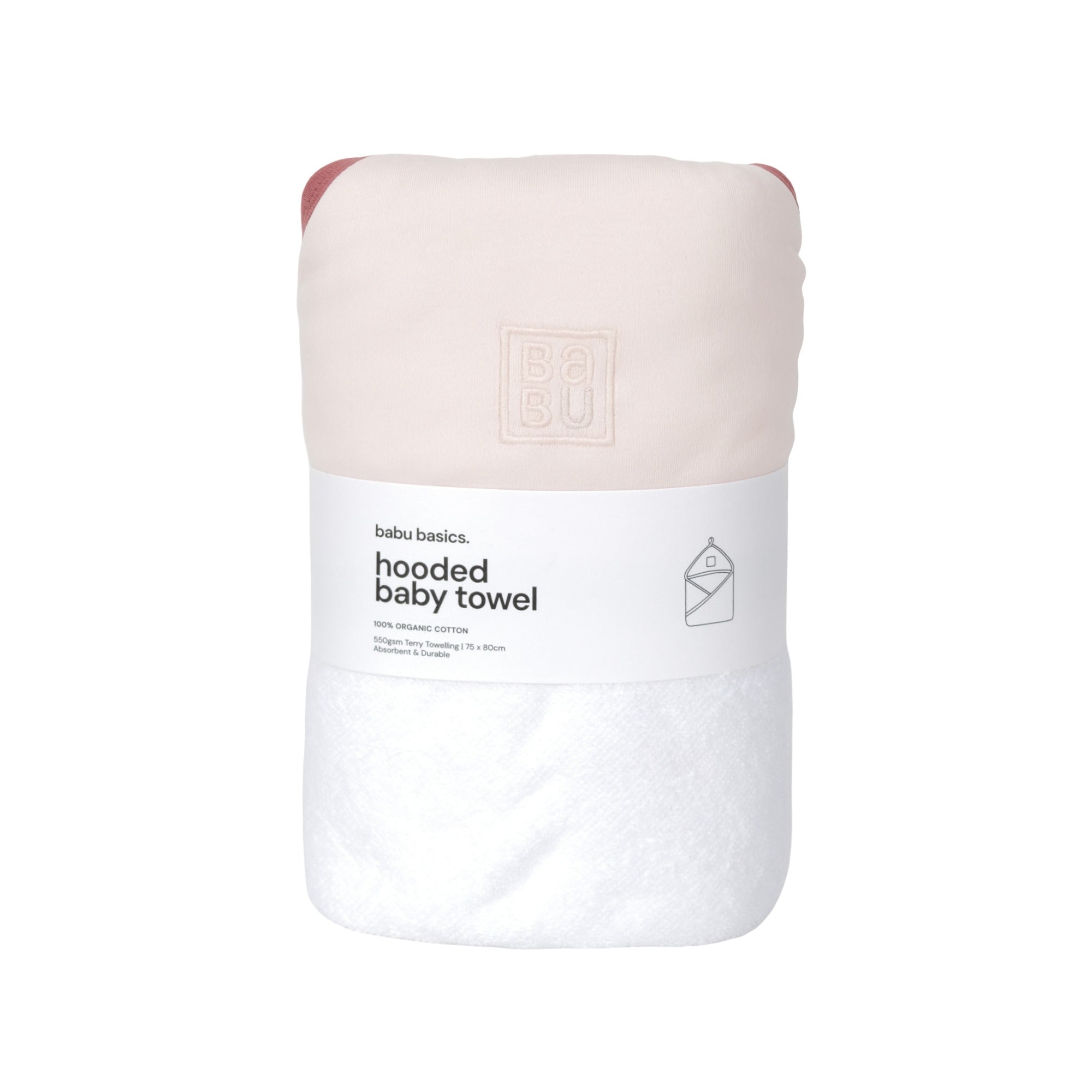 Terry Hooded Baby Towel | Petal Contrast