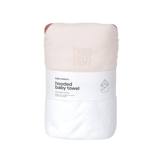Terry Hooded Baby Towel | Petal Contrast