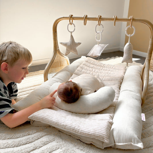 Rattan Play Gym Bundle | Lined Linen