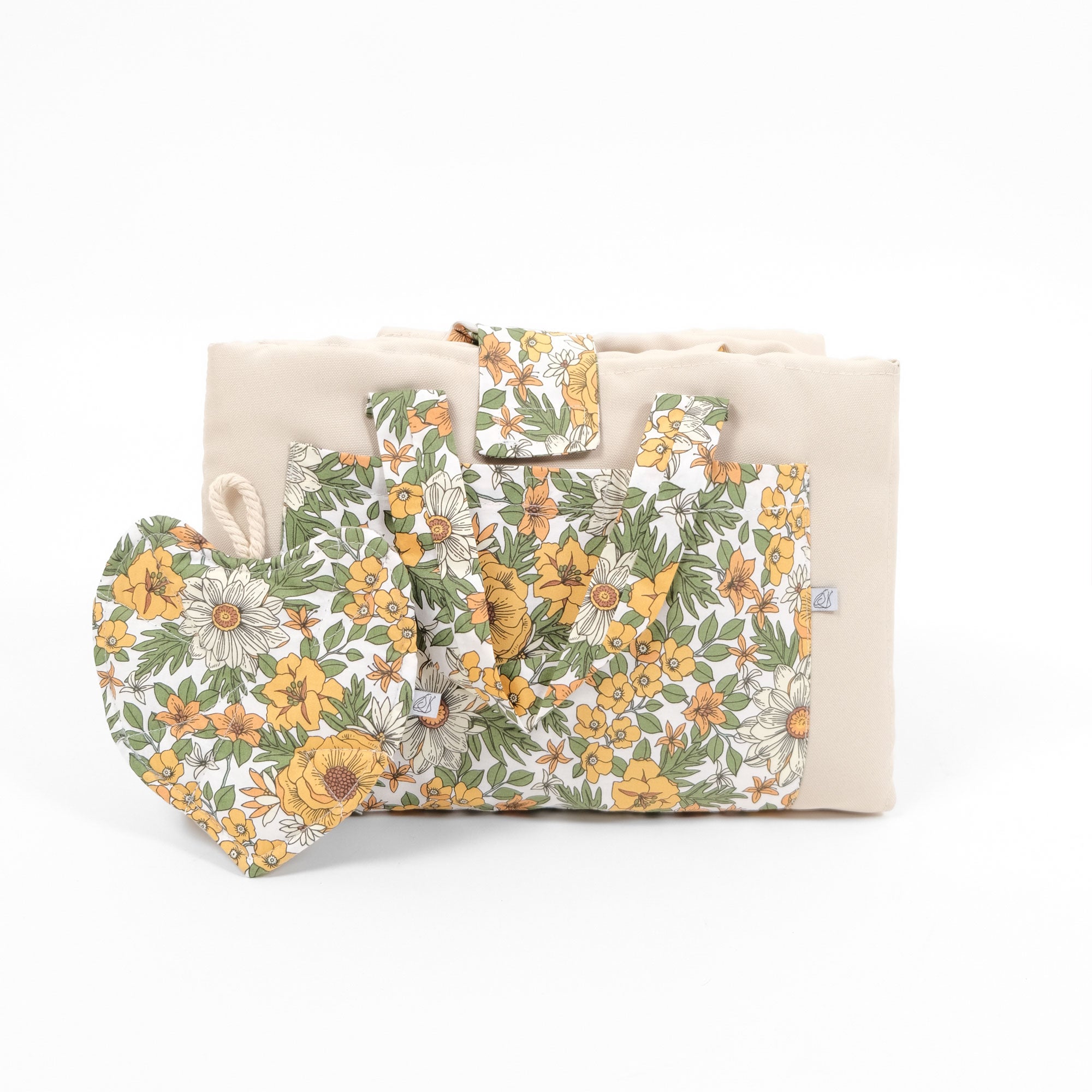 Round Water Resistant Travel Mat Bundle | Vintage Floral