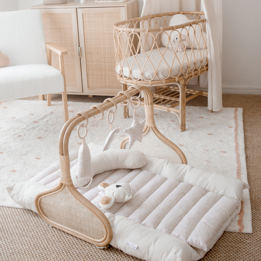 Rattan Play Gym Bundle | Lined Linen