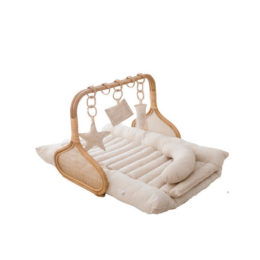 Rattan Play Gym Bundle | Lined Linen