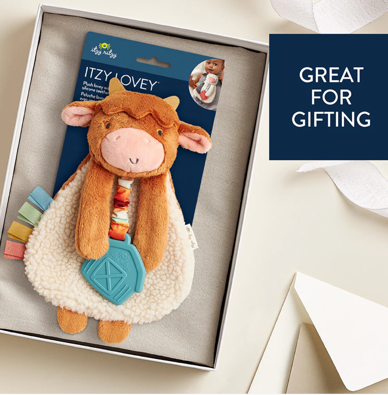 Ritzy Lovey Plush and Teether Toy | Highland Cow