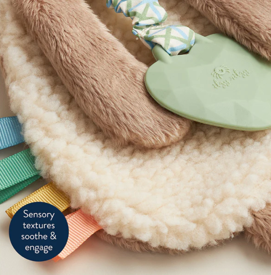 Ritzy Lovey Plush and Teether Toy | Taupe Bunny