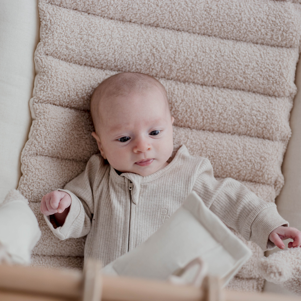 Rattan Play Gym Bundle | White Cloud & Stone Gingham