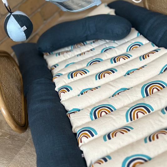 LIMITED EDITION | Rattan Play Gym Bundle | Rainbow & Denim