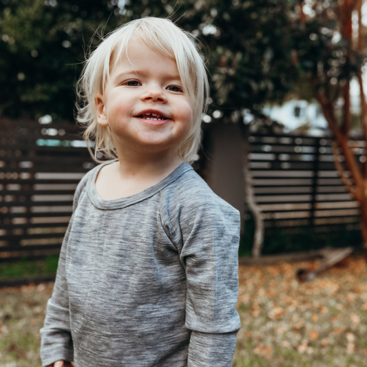 Merino Long Sleeve Top | Grey Marle