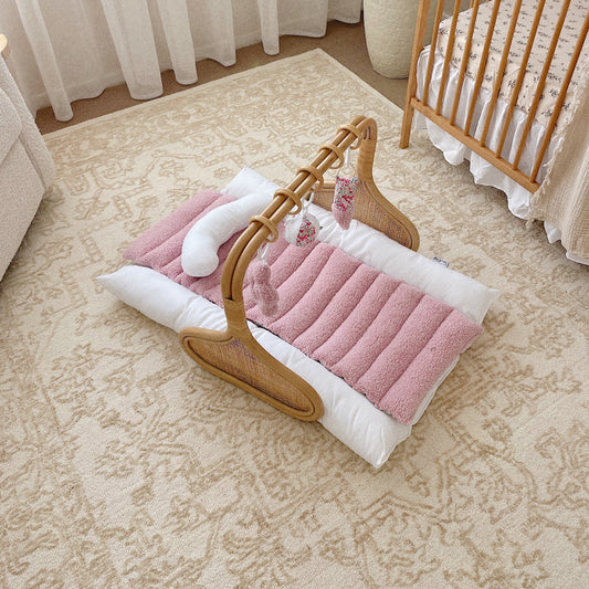 Rattan Play Gym Bundle | Pink Cloud & Ditzy Floral