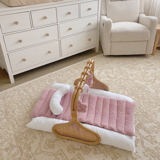 Rattan Play Gym Bundle | Pink Cloud & Ditzy Floral