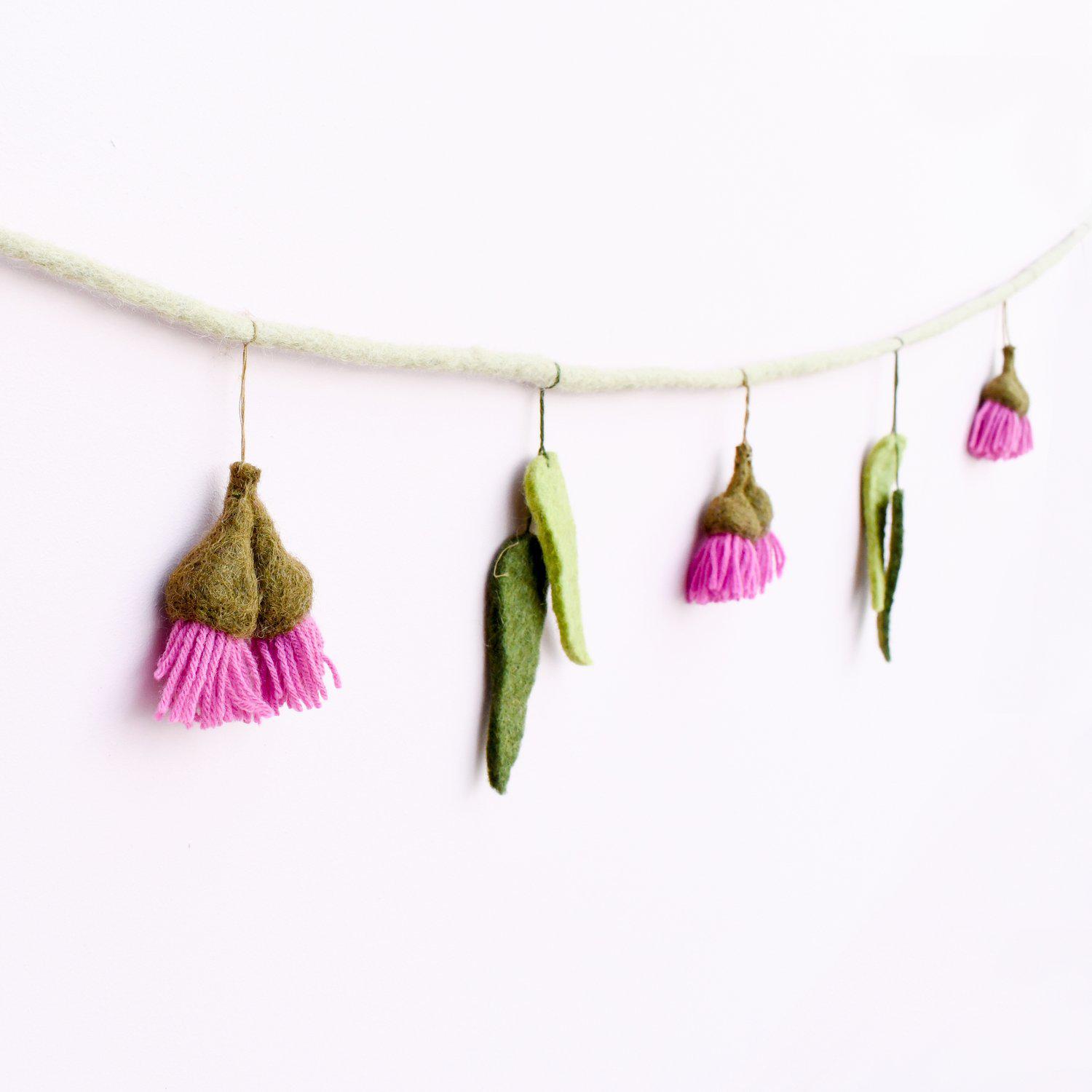 Felt Garland | Eucalyptus & Gum Blossoms