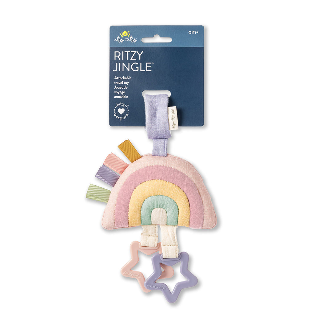 Jingle Attachable Travel Toy | Pink Rainbow