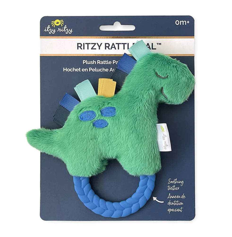 Ritzy Rattle Pal Plush Rattle with Teether | Dino