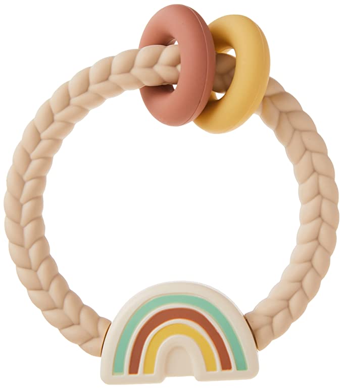 Itzy Ritzy Silicone Teether Rattle- Neutral Rainbow