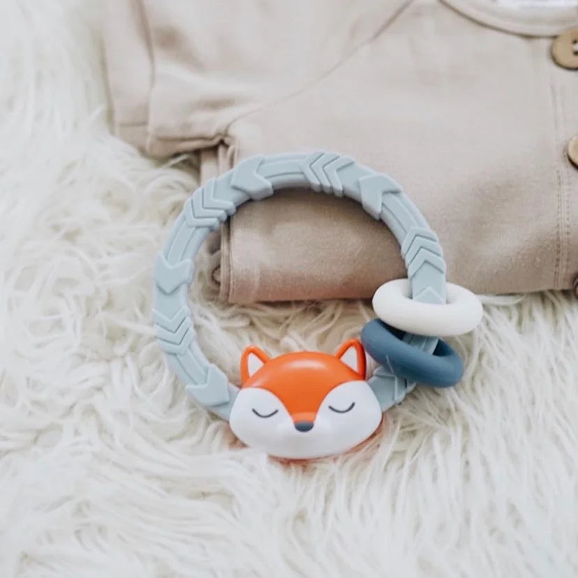 Ritzy Silicone Teether Rattle | Fox