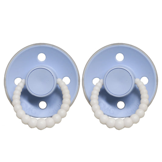 Air Filled Cherry Teat Twin Pack Dummies | Baby Blue