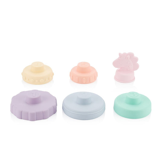 Itzy Ritzy Silicone Stacking Rings- Unicorn