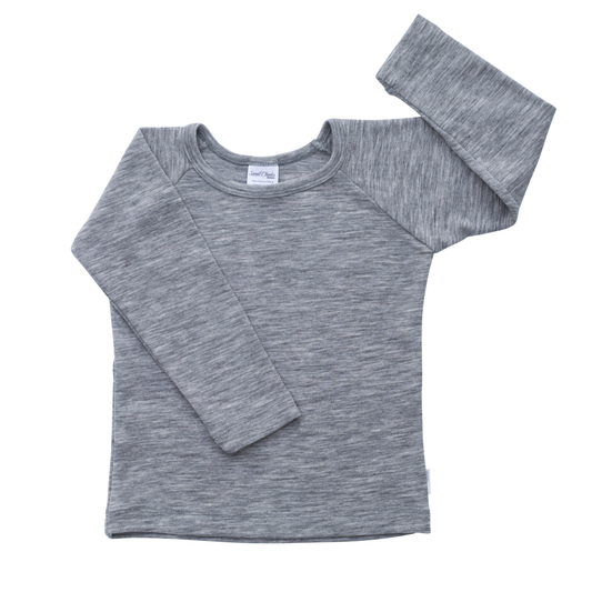 Merino Long Sleeve Top | Grey Marle