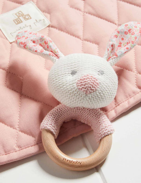 Pure Baby- Bunny Rattle