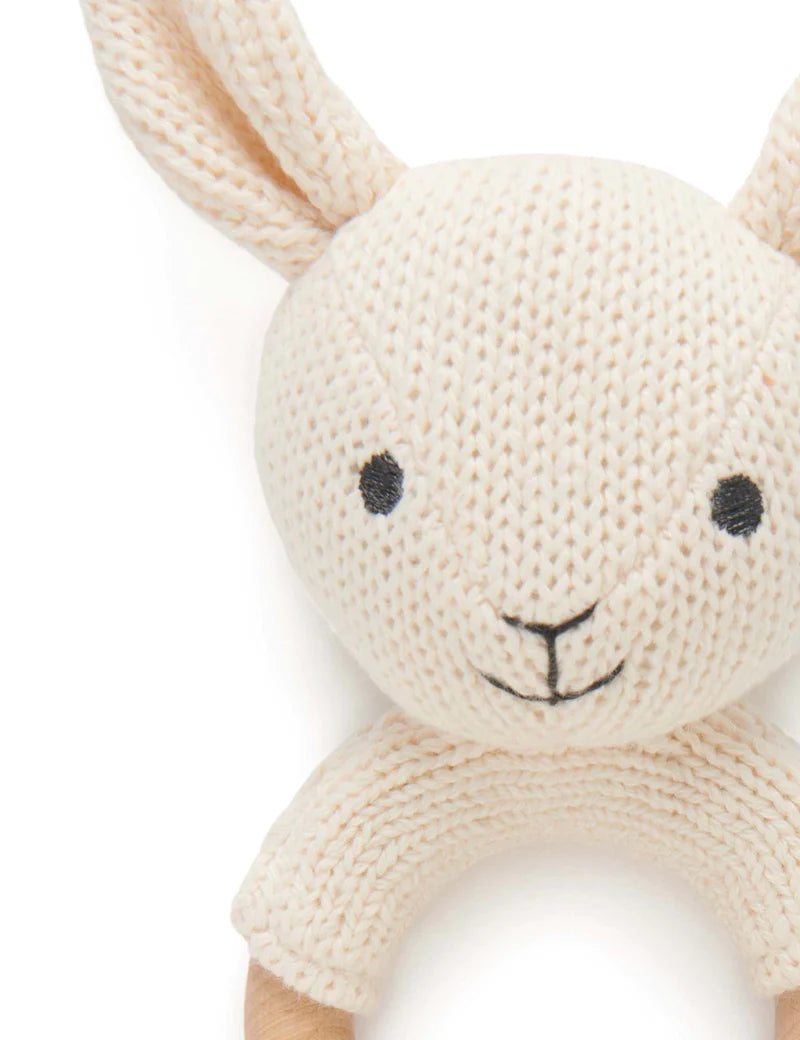Pure Baby- Knitted Rabbit Rattle