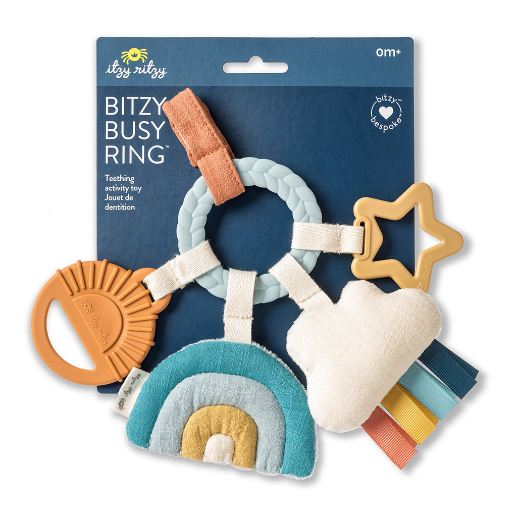 Bitzy Busy Teething Ring | Rainbow