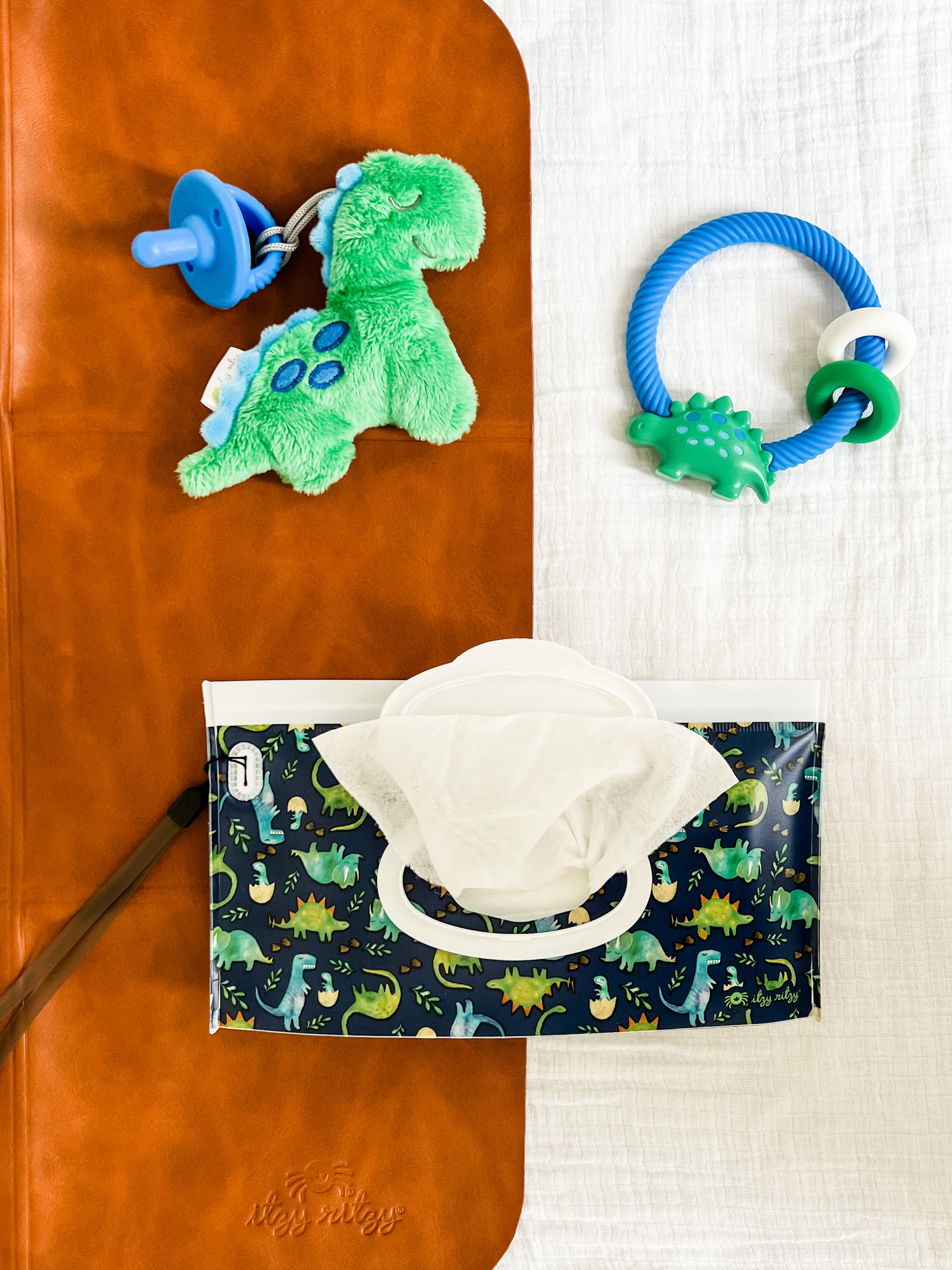 Ritzy Silicone Teether Rattle | Dino