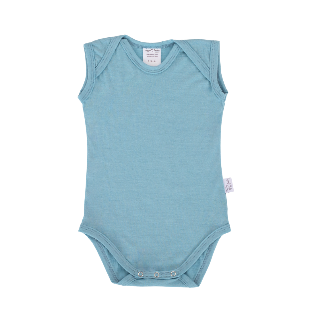 Singlet Merino Bodysuit | Sky Blue