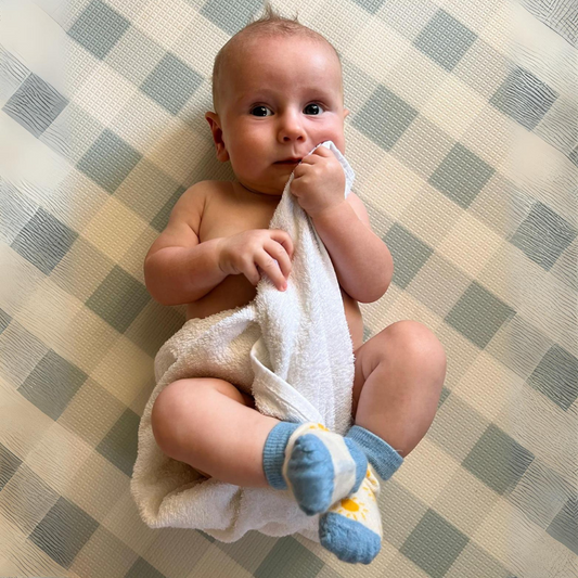 Baby Merino Crew Socks | Yellow Suns