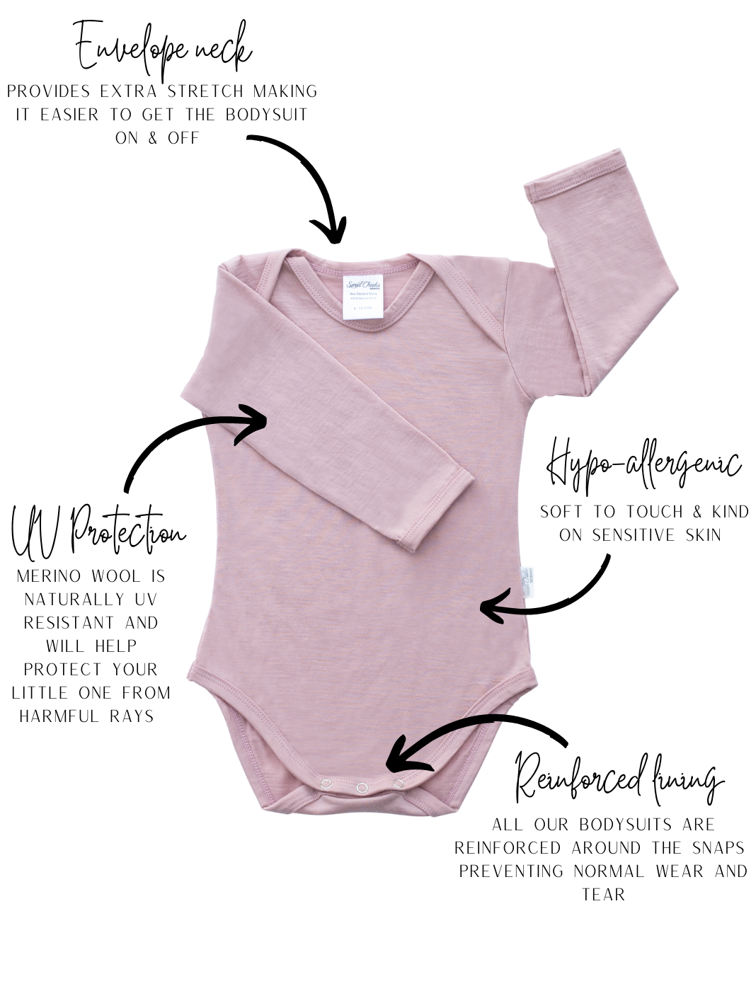 Long Sleeve Merino Bodysuit | Vanilla