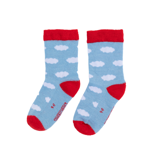 Merino Gumboot Socks | Light Blue Clouds