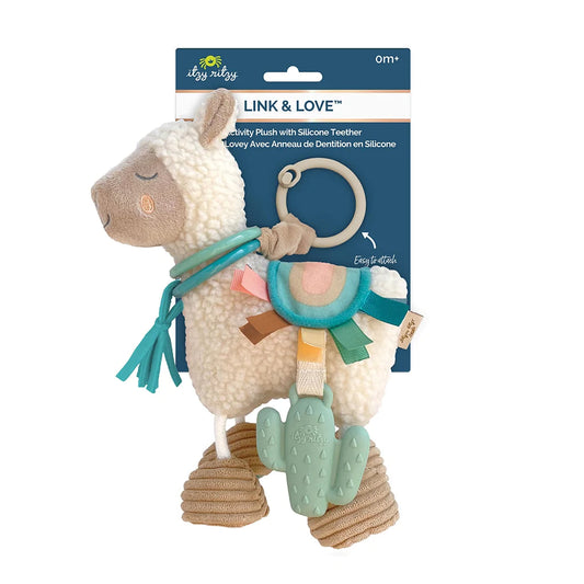 Itzy Ritzy Activity Plush with Silicone Teether- Llama