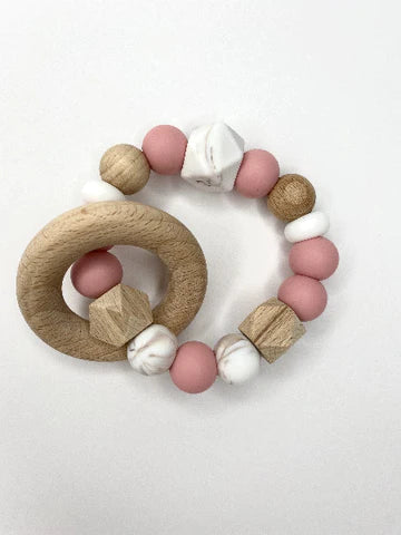 Teething Rattle- Pretty In Pink