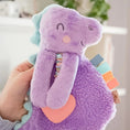 Load image into Gallery viewer, Ritzy Lovey Plush and Teether Toy | Purple Dinosaur
