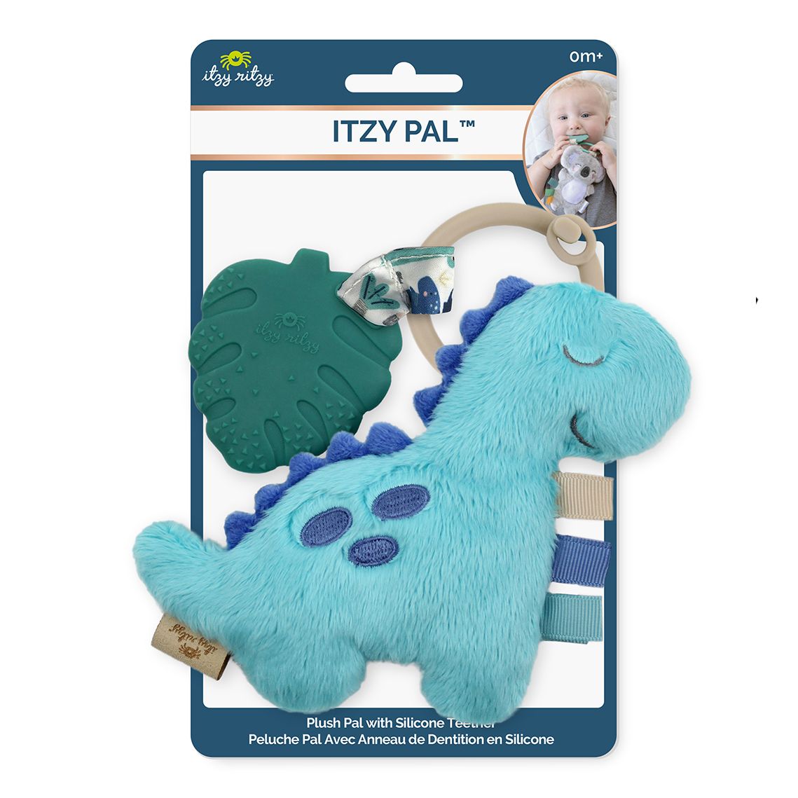 Itzy Pal Plush & Teether | Blue Dino